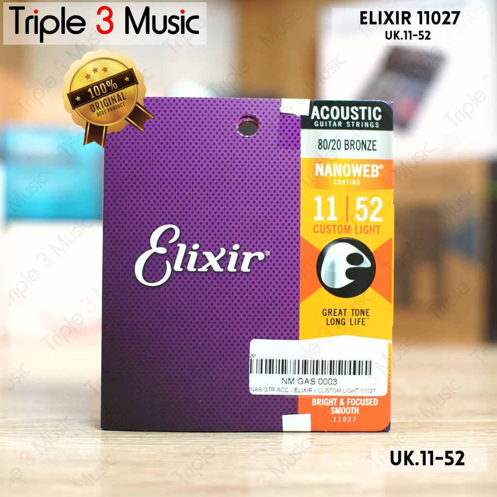 Elixir 11027 11-52 Nanoweb ORIGINAL Senar Gitar Akustik Strings