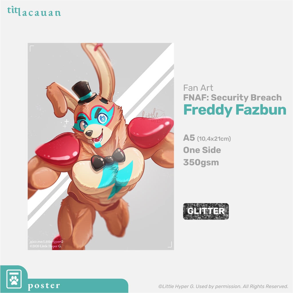 Poster Art Print FNAF Glamrock Freddy Fazbear / Freddy Fazbun