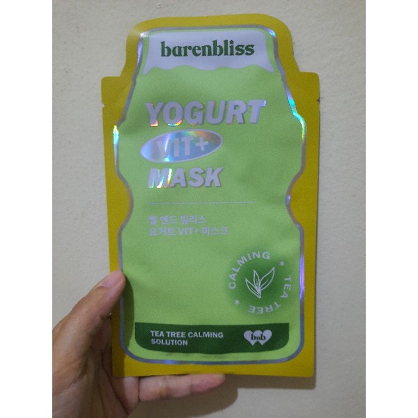 BNB Barenbliss Yogurt Vit+ Mask - Tea Tree Calming Solution NEW ORI/ Sheet mask BNB Barenbliss