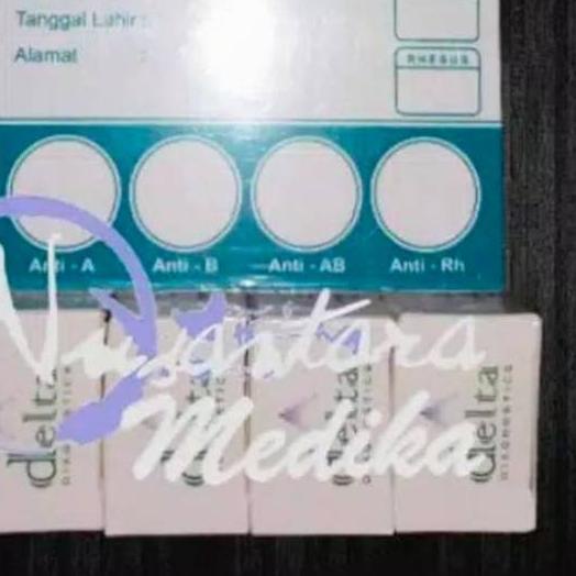 ✽ Golongan Darah Delta Diagnostics Anti A,B,AB,D + Kartu Golongan Darah 100 Lembar ❆