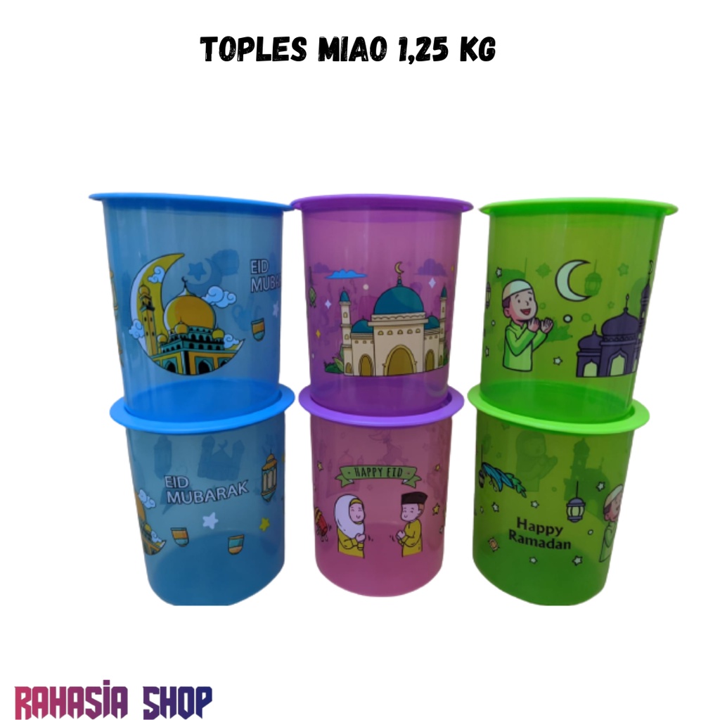 Toples Plastik 1,25 kg / Toples Jajan Lebaran / Toples Miao / Toples Plastik Murah
