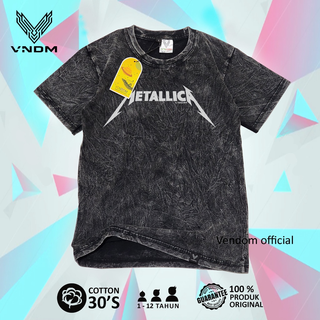 Vendom Kids Baju Kaos Anak Washet Laki Laki / Perempuan Unisex Umur 1-12 Tahun Bahan Cotton 30S VNDM musik