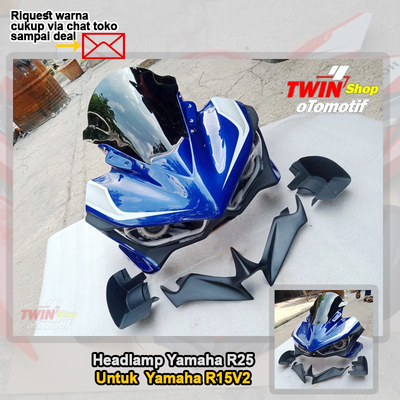 HEADLAMP R15 V2 MODEL HEADLAMP R25, TOPENG R25 TOPENG R15 V2, TERMASUK LAMPU PROJIE, LAMPU ALIS, WIN