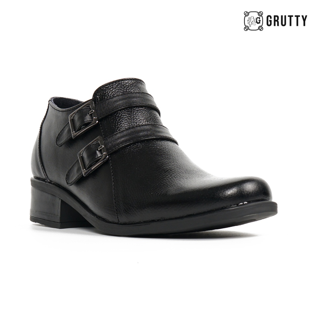 Sepatu Wanita Boots Pendek Hak 3cm Pantofel PDH Hitam Resleting