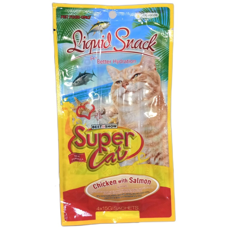 Supercat Creamy Chicken With Salmon Cemilan Snack Kucing 60 gr