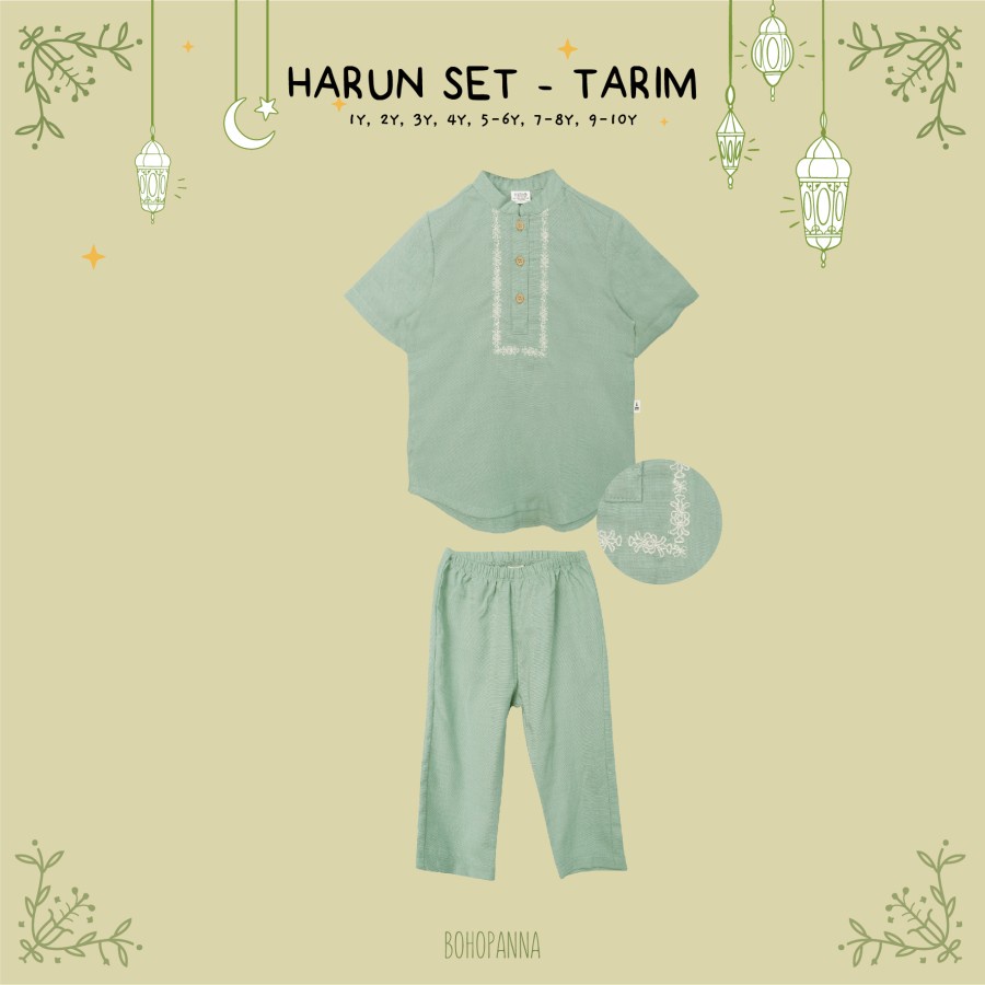 BOHOPANNA Harun Set - (Set Baju Koko Muslim + Peci)