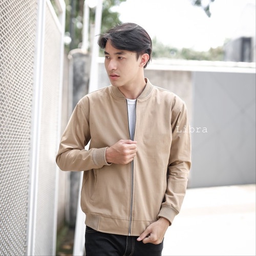 Jaket Bomber Canvas Premium untuk Pria Desain Elegan-Jaket Bomber Pria