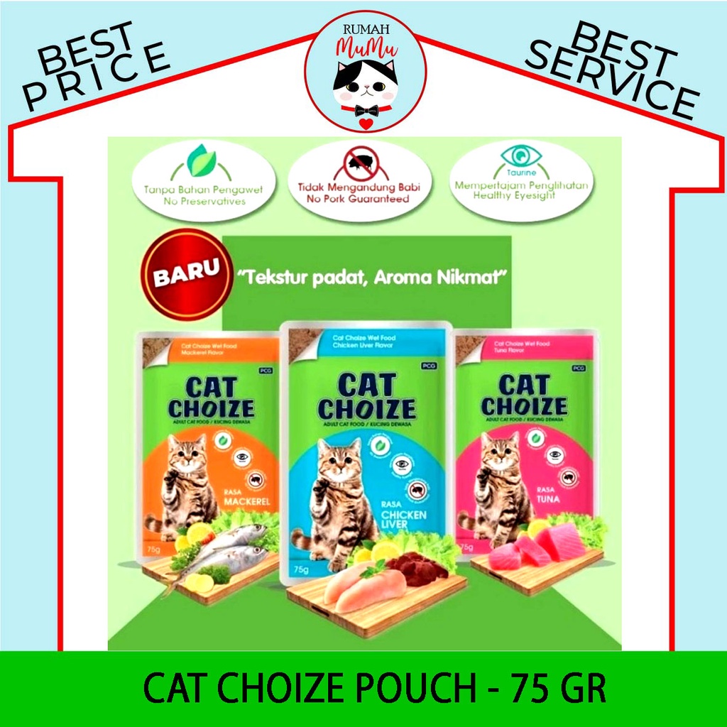 MAKANAN BASAH KUCING CAT CHOIZE POUCH - 75 GR