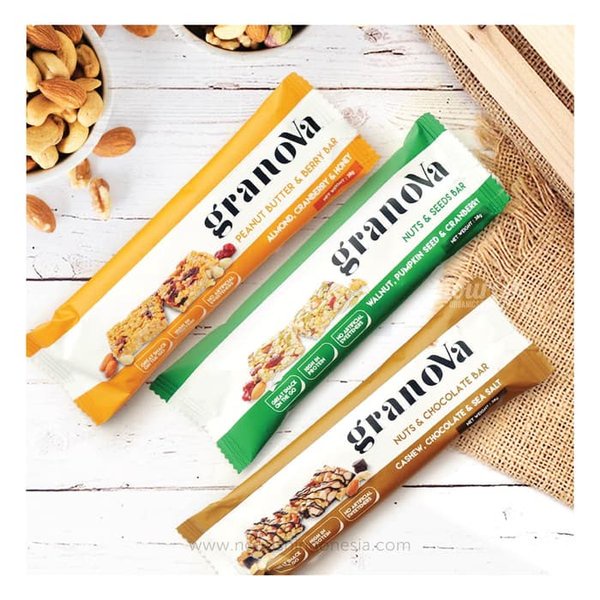 

GRANOVA BAR 26GR SNACK SEHAT/ GRANOVA SEREAL BANANA NUT 100GR