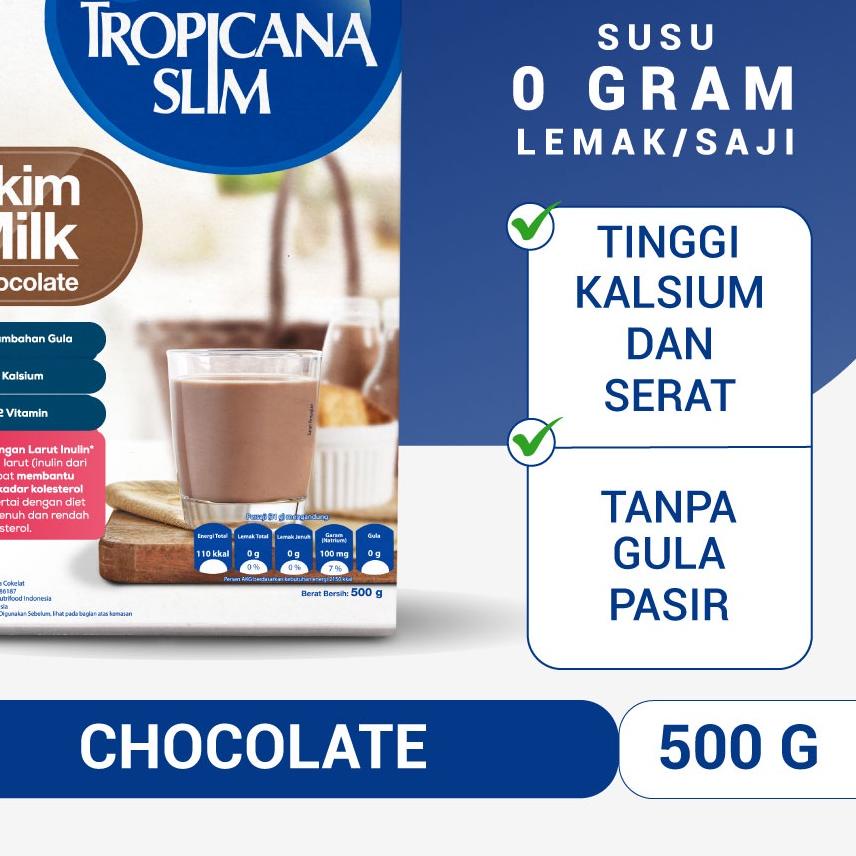 

➥ Tropicana Slim Susu Skim Chocolate 500gr - Bantu Turunkan Kolesterol ❀