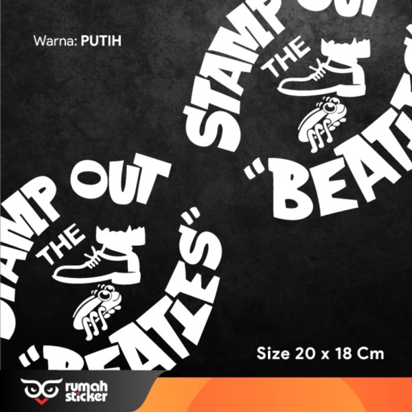 Grosir STICKER STIKER CUTTING VESPA SCOOPY MOBIL DLL THE BEATLES STAMP OUT - Putih Berkualitas