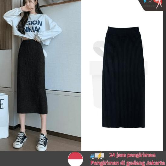 12.12 Brand Rok Rajut/Rok Panjang Korea/Rok Wanita Korea/Midi Skirt/Rok Span Panjang/Rok rajut panja