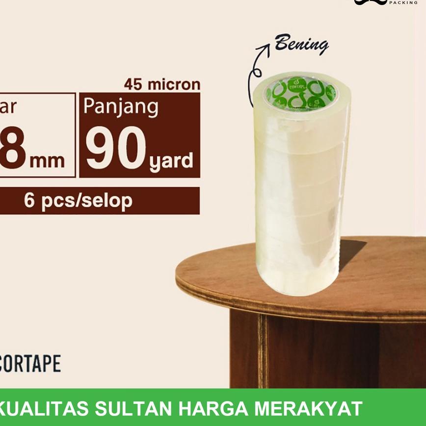 

✨Grosir✨ Lakban Cortape Bening 48 mm x 90 yard Setara Daimaru 1 Selop 