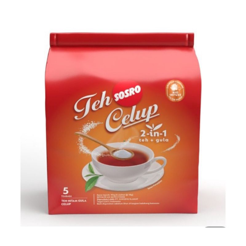 teh sosro celup 2in1 5 bungkus