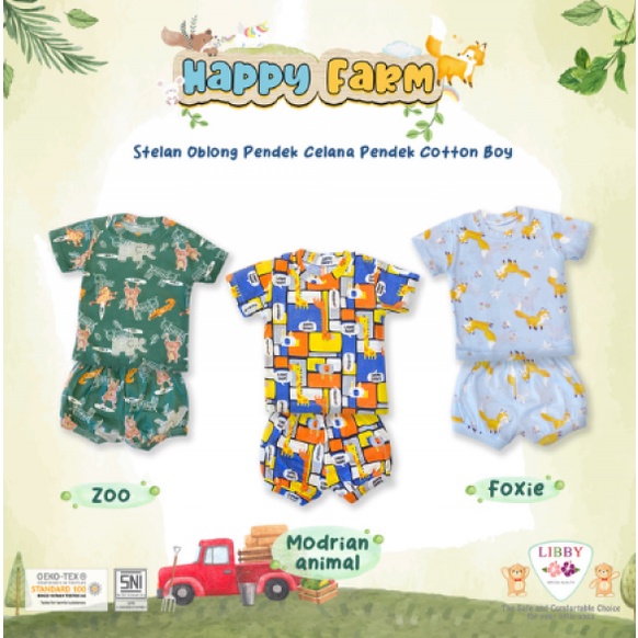 Libby Setelan Oblong Celana Pendek Boy Farm Series (3 Pcs)