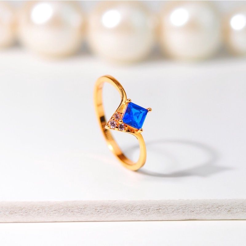 Cincin Emas V Mata Wajik- Toko Emas Gadjah