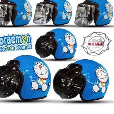 Harga Heboh Helm Bogo Dewasa Motif Doraemon Kaca Datar Hitam Kaca datar Silver Pelangi Untuk Pria Da