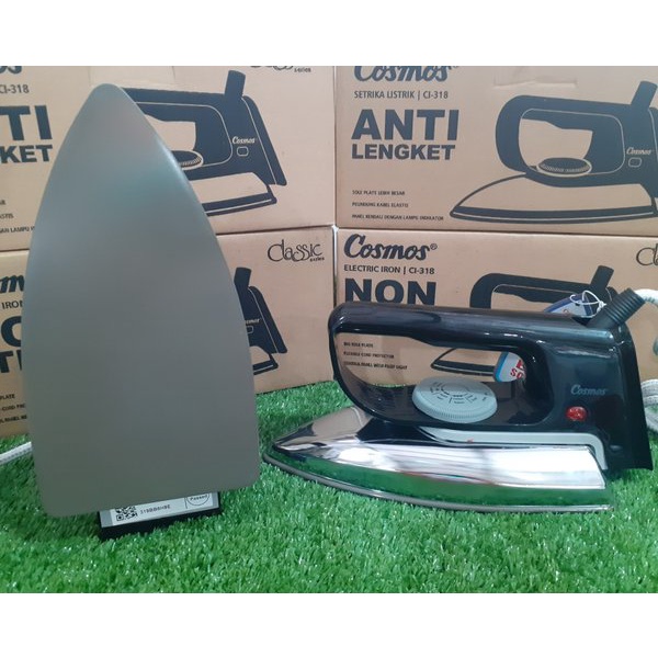 Setrika Teflon Gosokan Iron Cosmos CI318 freee stop kontak 5lubang 3meter