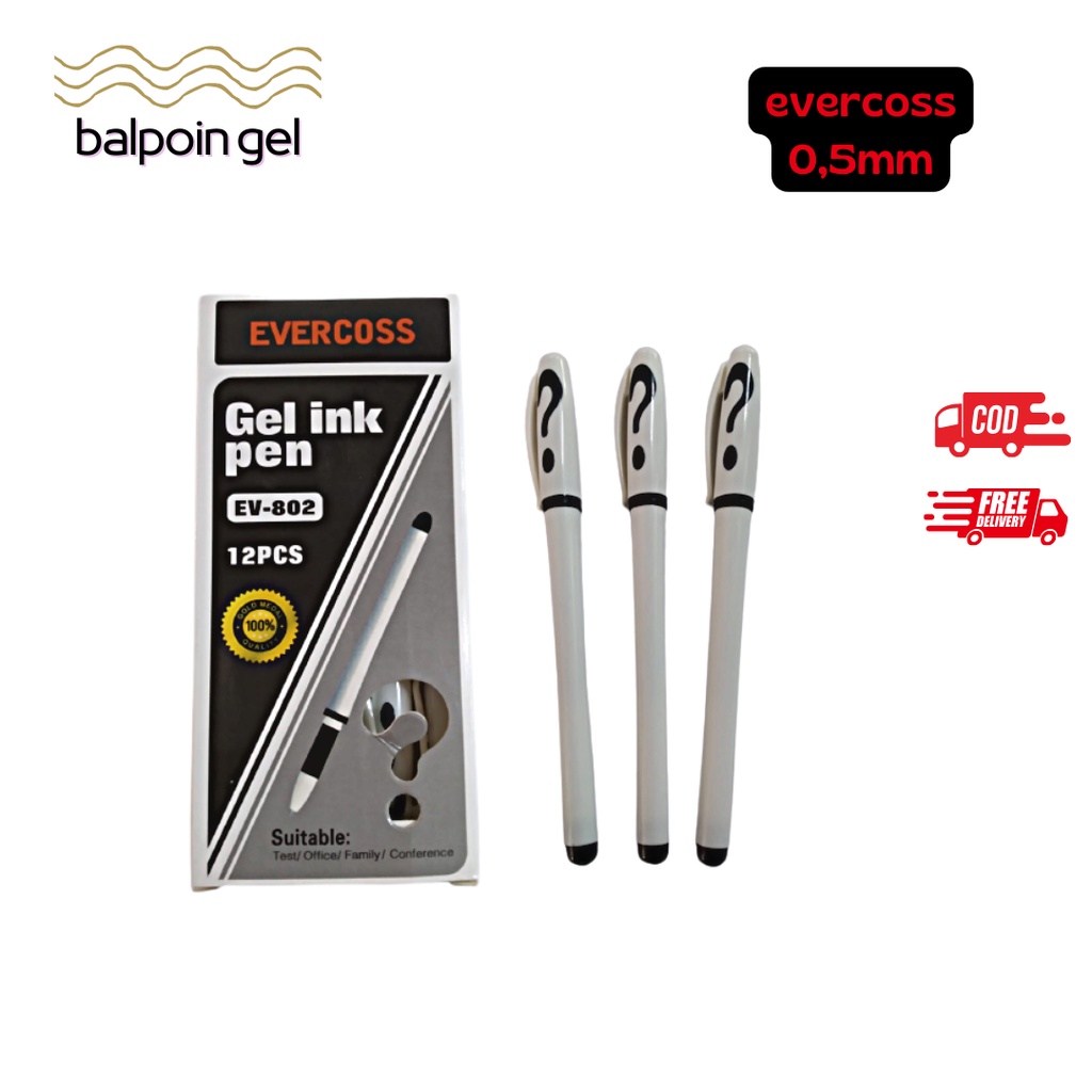 

Pulpen EVERCROSS EV-802 Gel Ink Ketebalan 0,5mm Tinta Warna Hitam