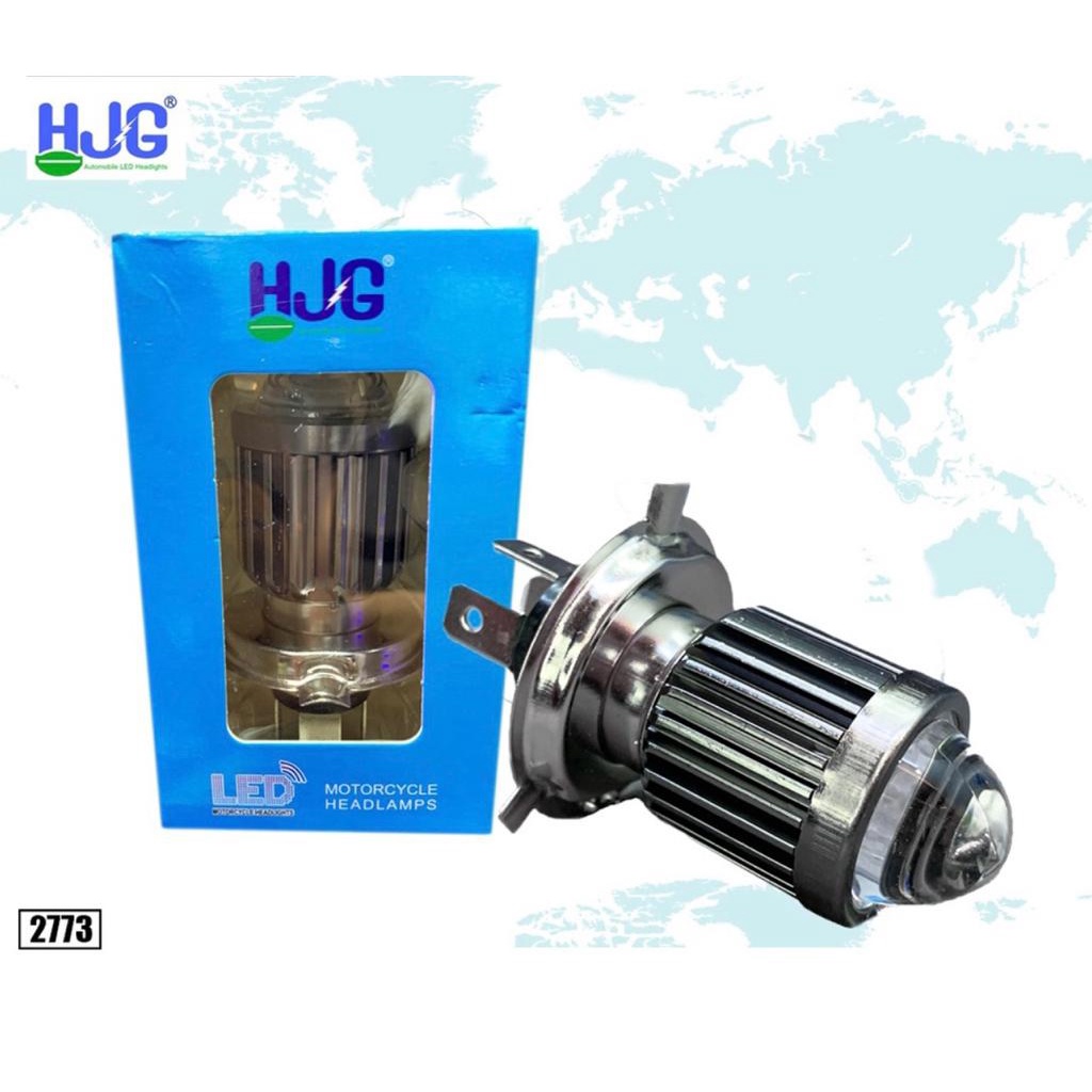 Lampu LED laser utama motor mobil D2 H4 putih -kuning merk HJG bohlam LED H4 HI/LO HJG universal mot