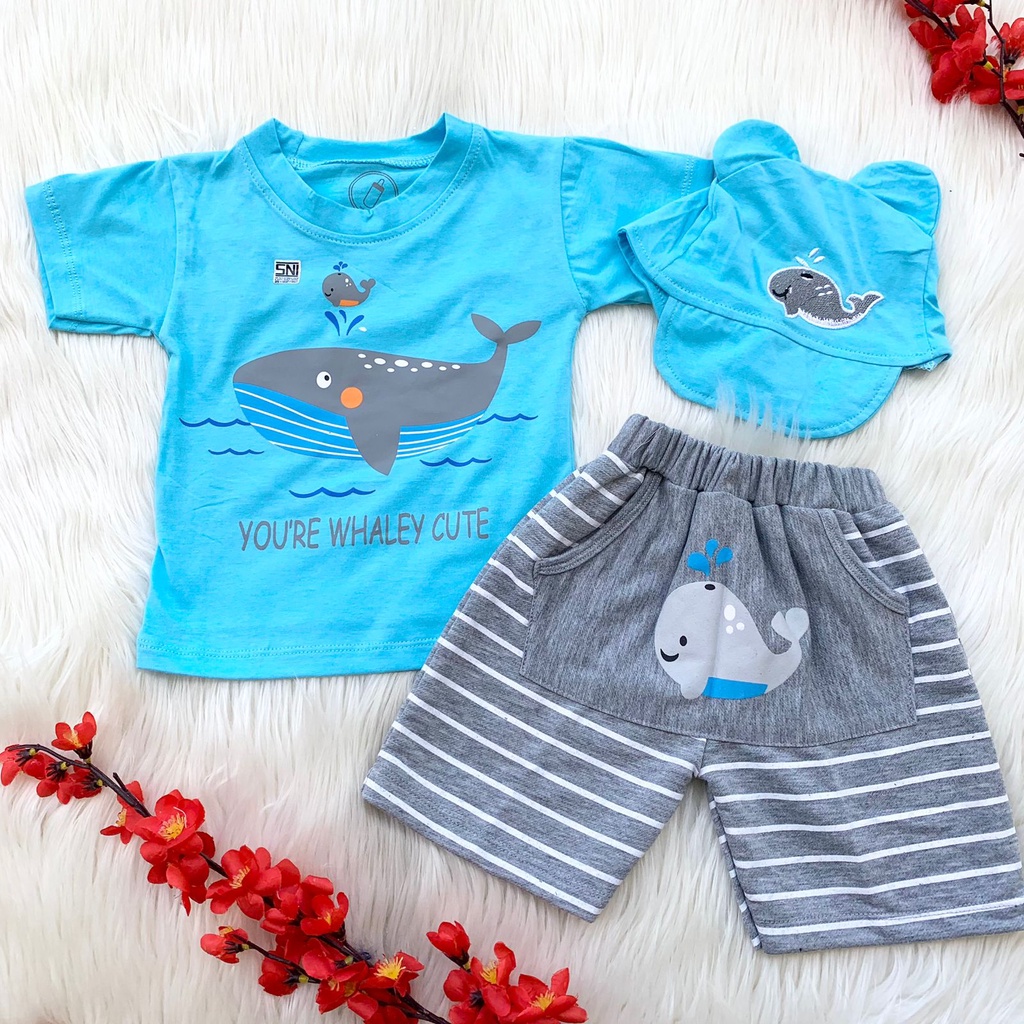 Baju setelan kaos celana kekinian fashion anak bayi cowok laki baby boy murah -sur