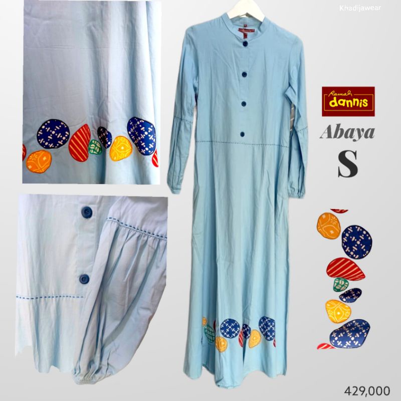 DANNIS Abaya S Gamis Ibu [BLUE] Dewasa Katun premium colorful diskon Danis/Gamis Dannis/Abaya Muslim