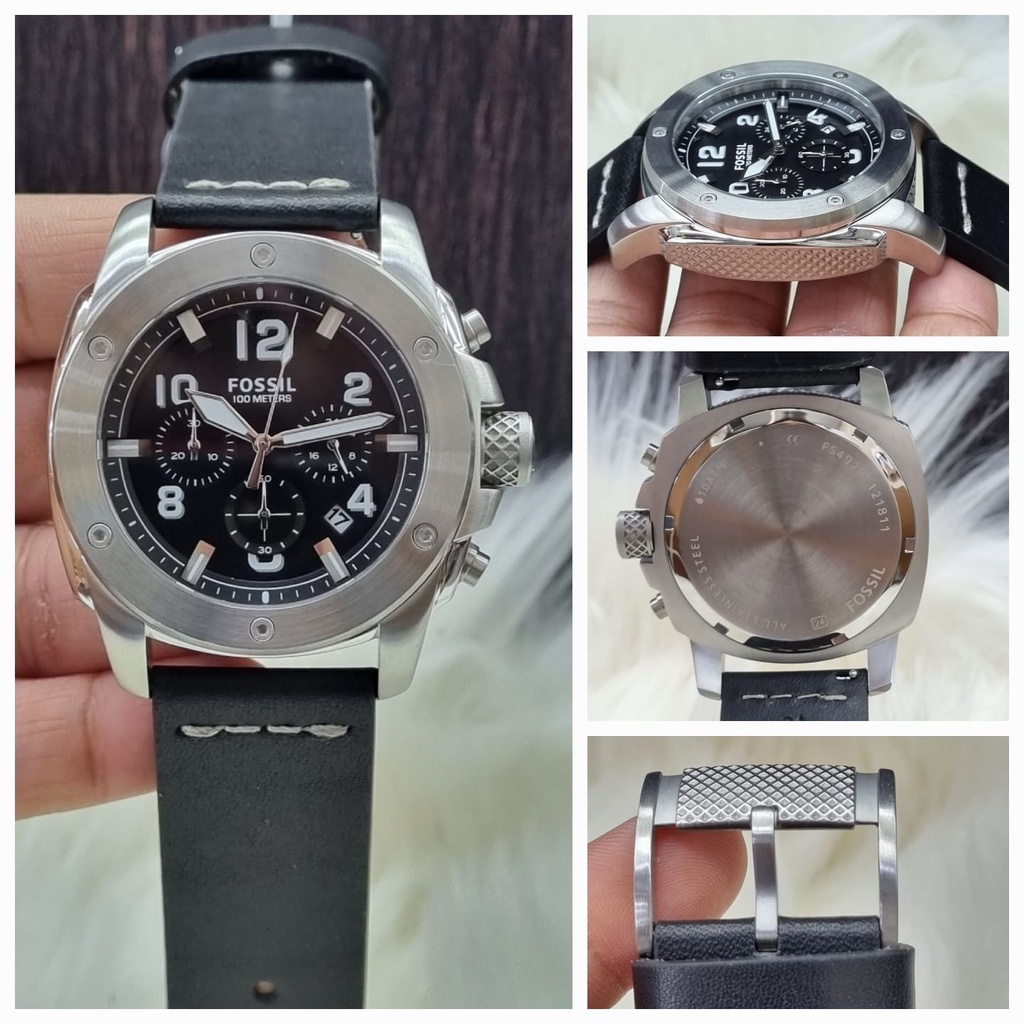 Jam Tangan Pria Fos-sil Original FS5066 Chronograph Casual Analog Include Box
