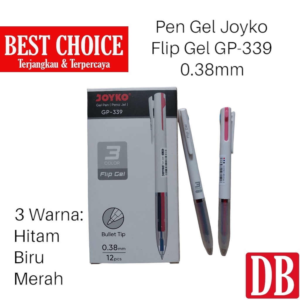 

Gel Pen / Ballpoint / Pulpen Joyko GP-339 Flip Gel 3 Warna 0.38mm (3 in 1)