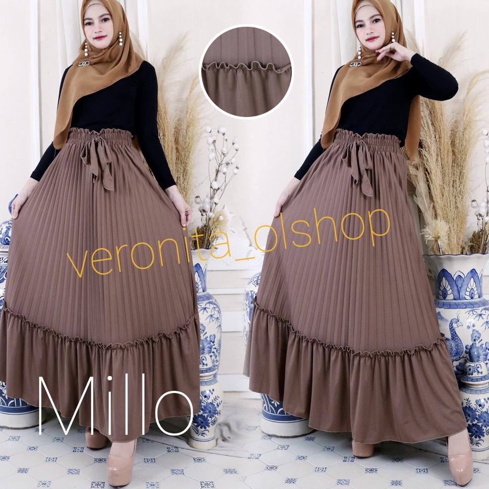 BIG SALE Rok panjang Plisket Rok cabang Kerutan Rok mayung/Payung Rok muslim Terbaru Terlaris Termur
