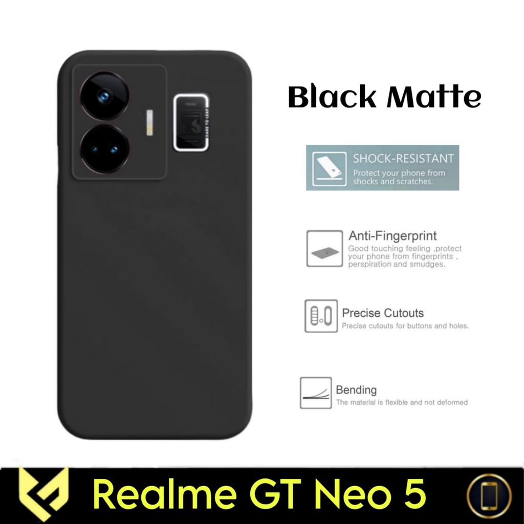 Promo Case REALME GT3 / REALME GT NEO 5 Case Black Casing Premium Slim Exellent Cover | Soft Matte | Soft Case Macaron