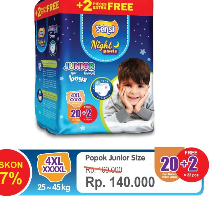 ➫ SENSI NIGHT PANTS BOYS 4XL20 - Popok Junior ♥