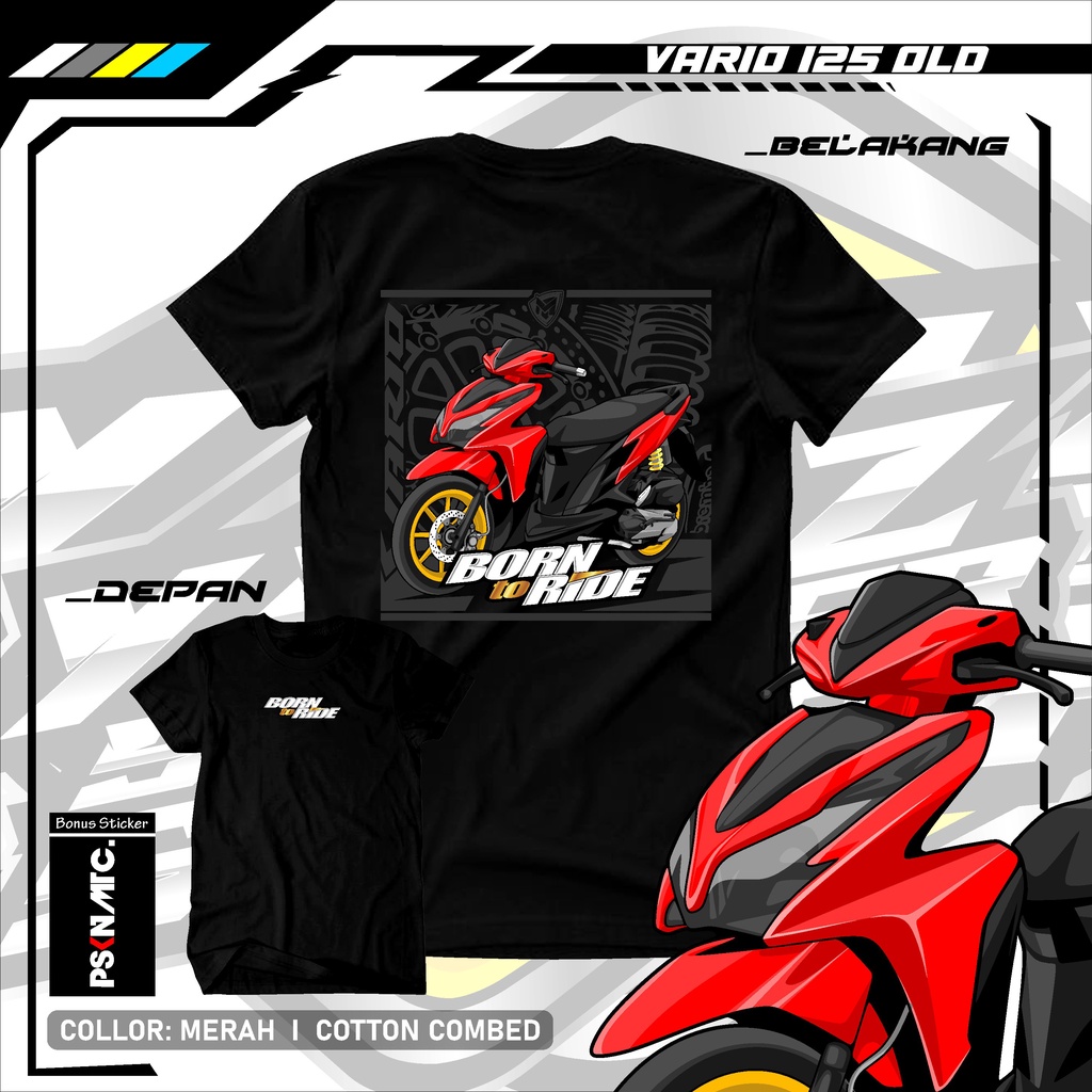KAOS VARIO 125 OLD- Kaos Distro Pria Wanita Original Custom Desain Motor VARIO 125 OLD -Baju MOTOR V