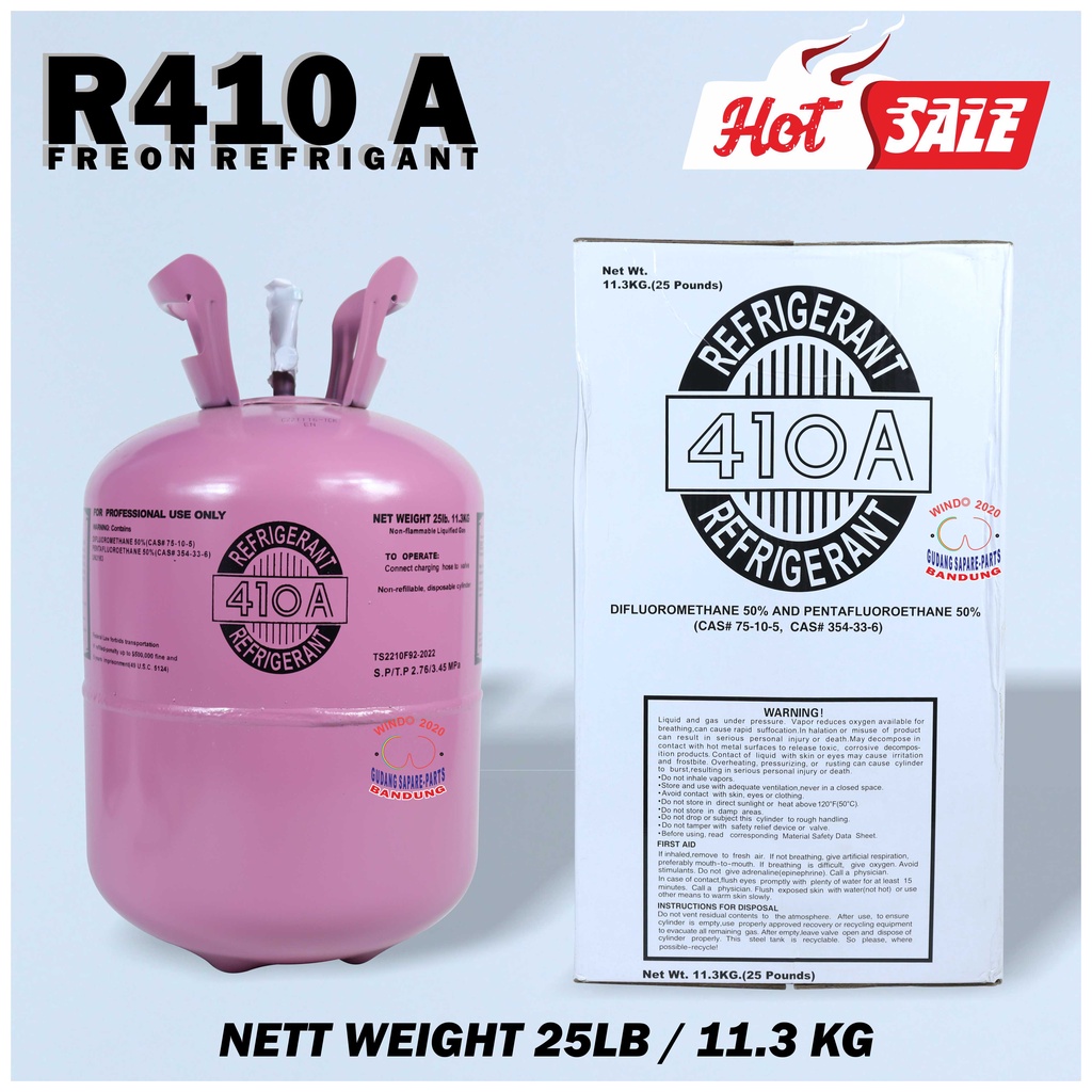 REFRIGANT  R410 A TABUNG DAN ISI 11.3 KG | PREON ORIGINAL SEGEL | FREON AC R 410 A