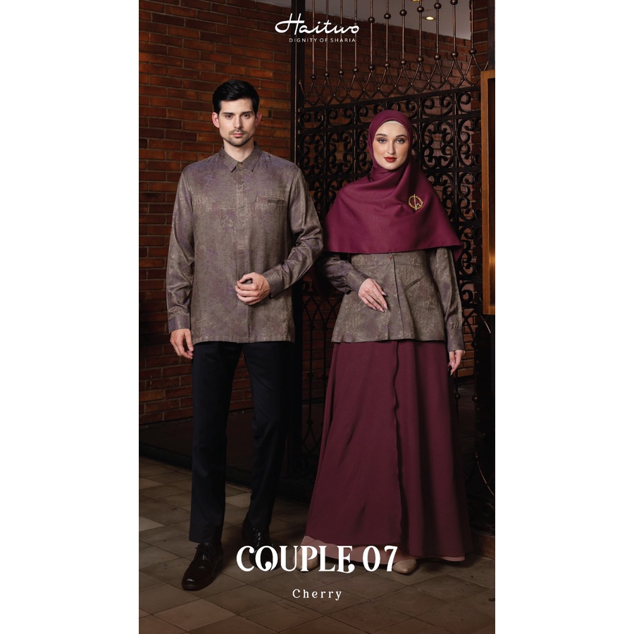 Haitwo Couple GAMIS SHAFIYAH &amp; KOKO SAFIR Bahan Jacquard mix Diamond Model Baju Pasangan Kondangan Simple Elegant