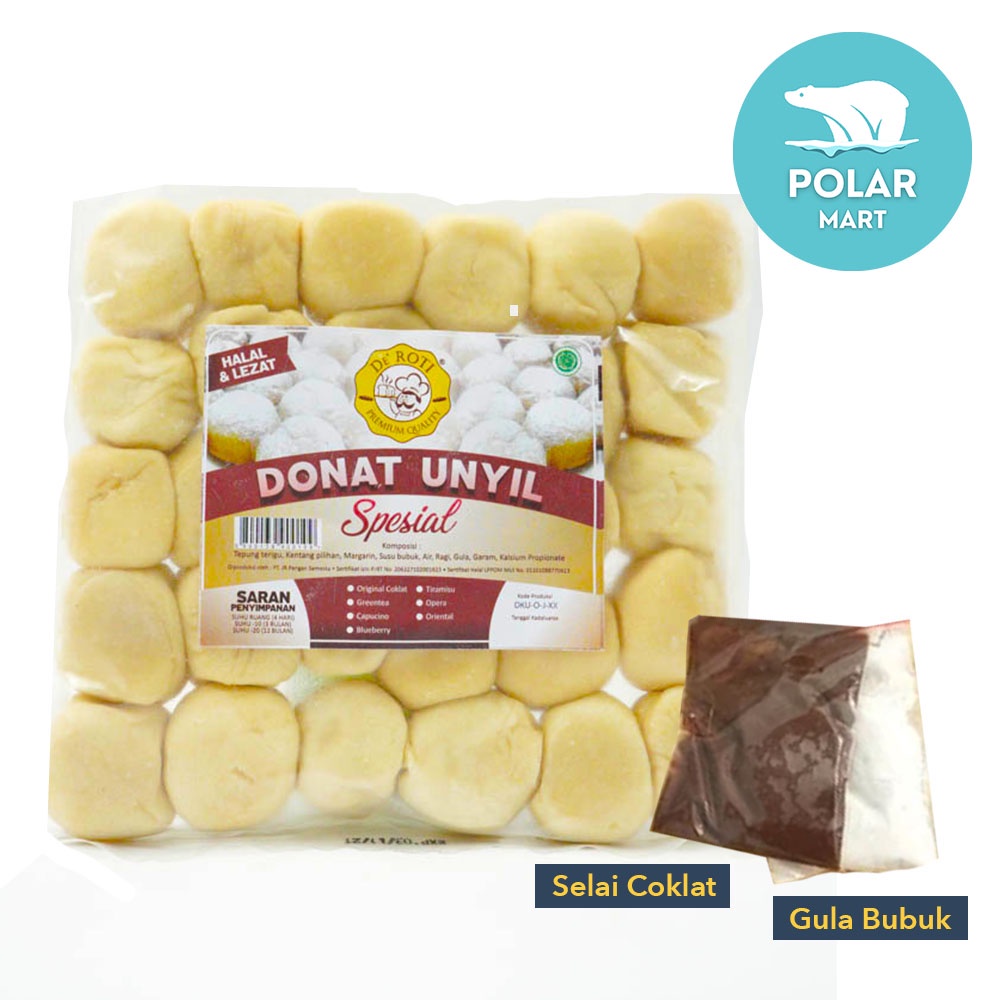 De' Roti Donut Kentang Unyil Original Coklat 30 Pcs (FROZEN FOOD BANDUNG)