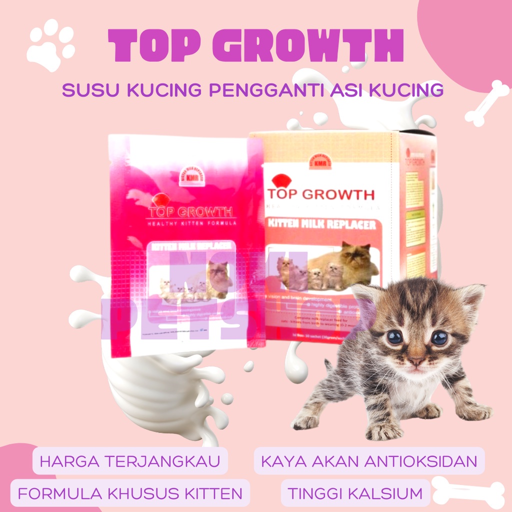 [BISA COD] SUSU KUCING TOP GROWTH 30GR SUSU KITTEN BABYCAT 30 GR MILK REPLACER ANAK KUCING MURAH GROWSSY