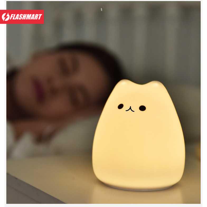 Flashmart Little Cat Lampu Tidur LED Model Cute Cat RGB 5 Color 0.3W 4.5V - LJC-124