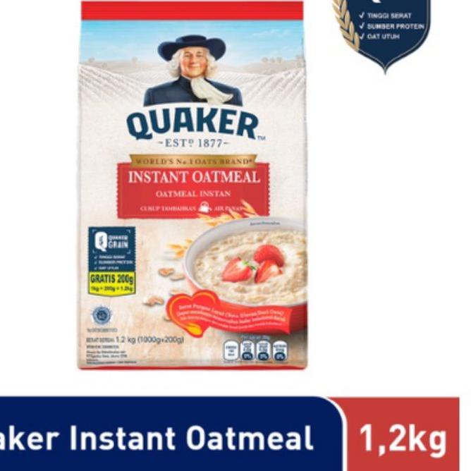 

◊ Quaker Instan Oatmeal 1200gr Merah 1.2 kg Exp 2024 ♩