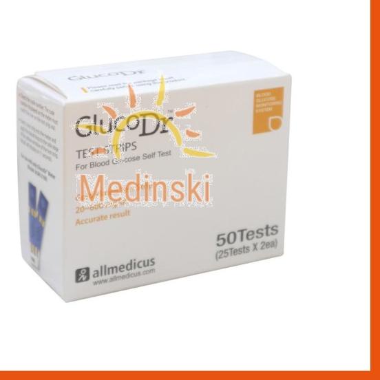 ♨ Strip GlucoDr Isi 50 Stik Kode 8 BioSensor Gluco Dr Tes Cek Gula Darah GDS AGM-2100 AGM2100 ✦