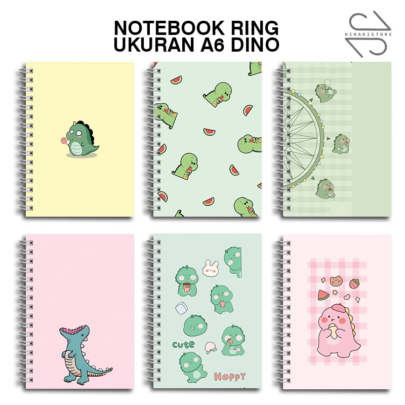 

Buku Tulis Catatan buku notebook buku diary Notebook Ring Spiral A6 60 Lembar koleksi gambar dinosaurus