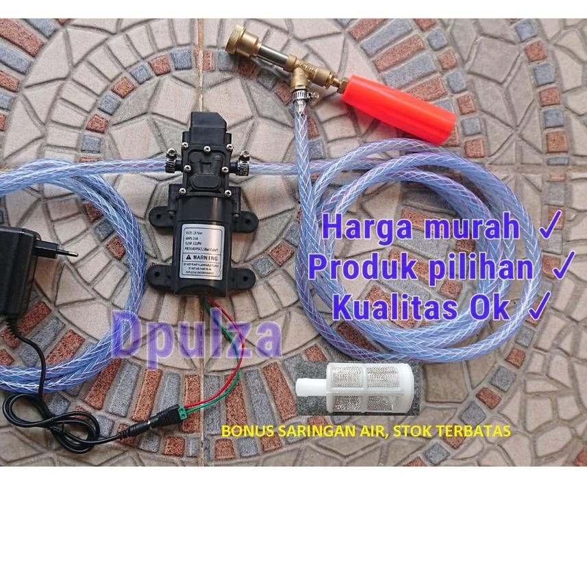 ♨ Paket hemat-2 lengkap 80 PSI pompa air dc 12volt mini cuci steam motor mobil ac Jet cleaner ◌
