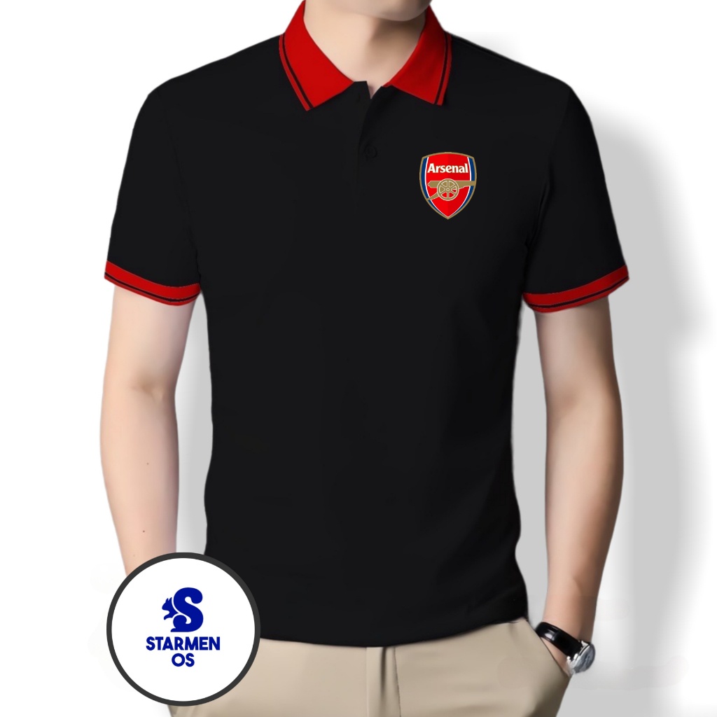 Kaos Wangki Polo Atasan Tshirt Pria Kerah Wangki Big List LOGO ARSENAL