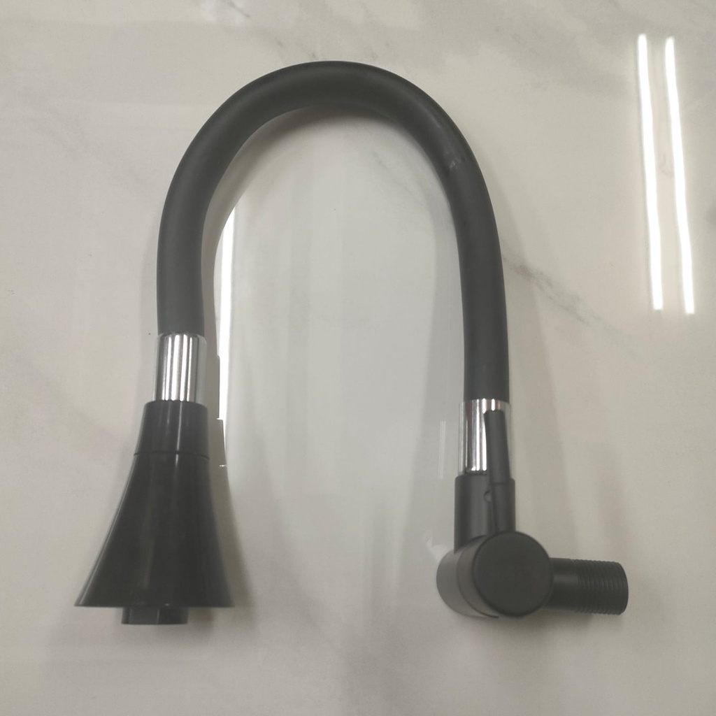 Kran air Angsa Fleksibel 2in1 TEMBOK Stainless 304 HITAM 37A -keran air sink flexible faucet  H30