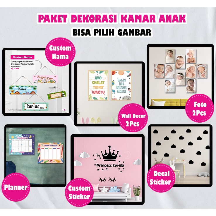 PAKET DEKORASI KAMAR ANAK - PAKET HEMAT STIKER DINDING HIASAN DINDING POSTER