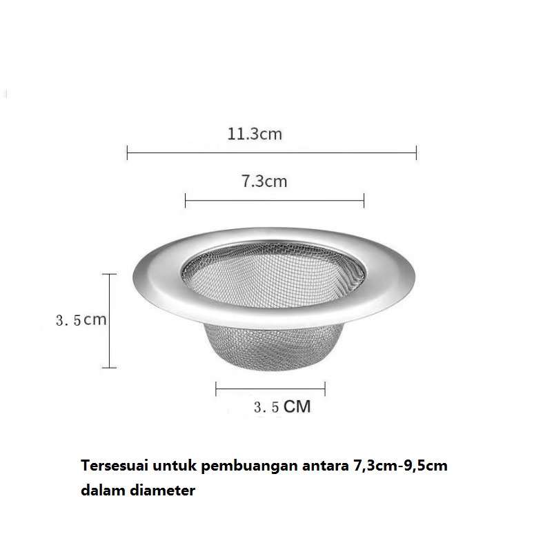 Saringan Wastafel Cuci Piring Sink Lubang Air / Filter Sink Bathroom Kitchen Filter Stainless Steel Mesh Sink Strainer Filter