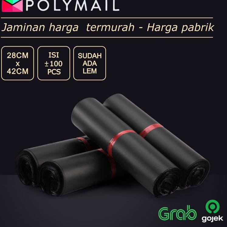 

BRANDS FESTIVAL POLYMAILER ±100PCS 28x42CM HITAM SUPER EKONOMIS PLASTIK POLYMAILER ECO BLACK gas !!