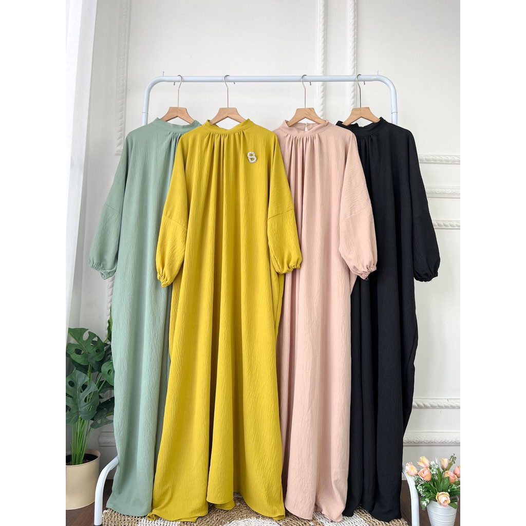 MAUREN ABAYA DRESS GAMIS PREMIUM WANITA MUSLIMAH AIRFLOW CRINCKLE DEODORA