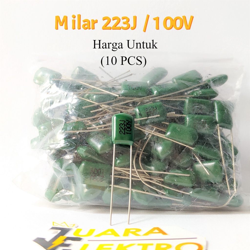 (10 PCS) Capasitor Milar 223J / 100V | Kapasitor Milar 223 J / 100 Volt