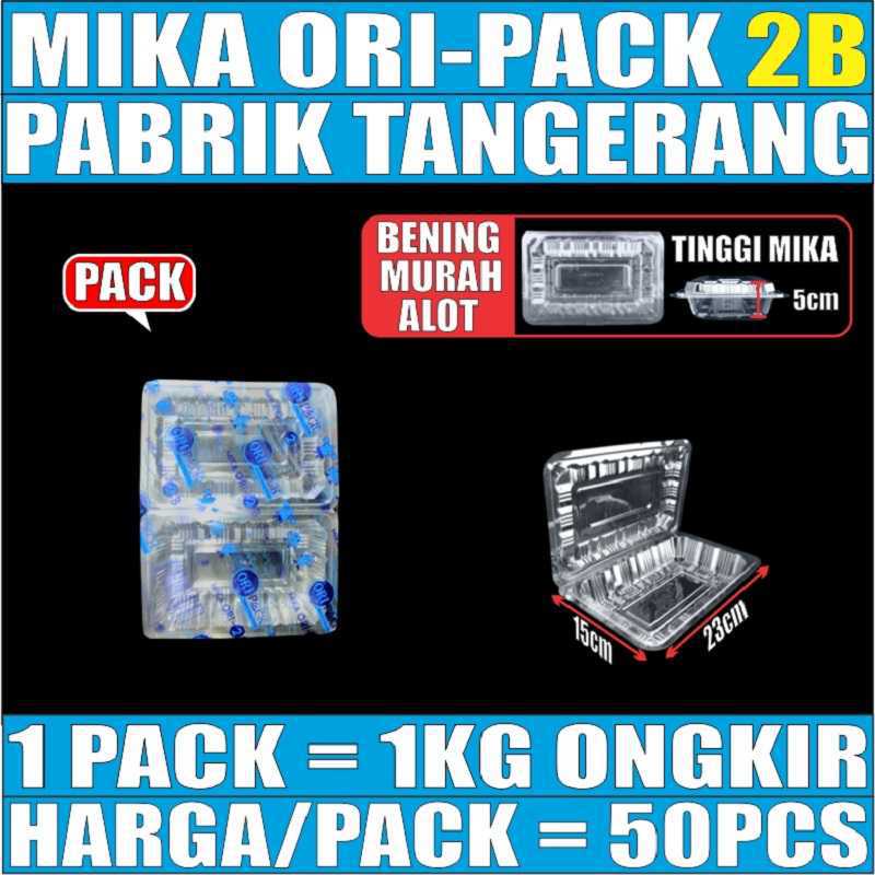 Mika Kue Kotak Nasi Besar Uk 2 Kemasan Per Pack Plastik Bening Murah