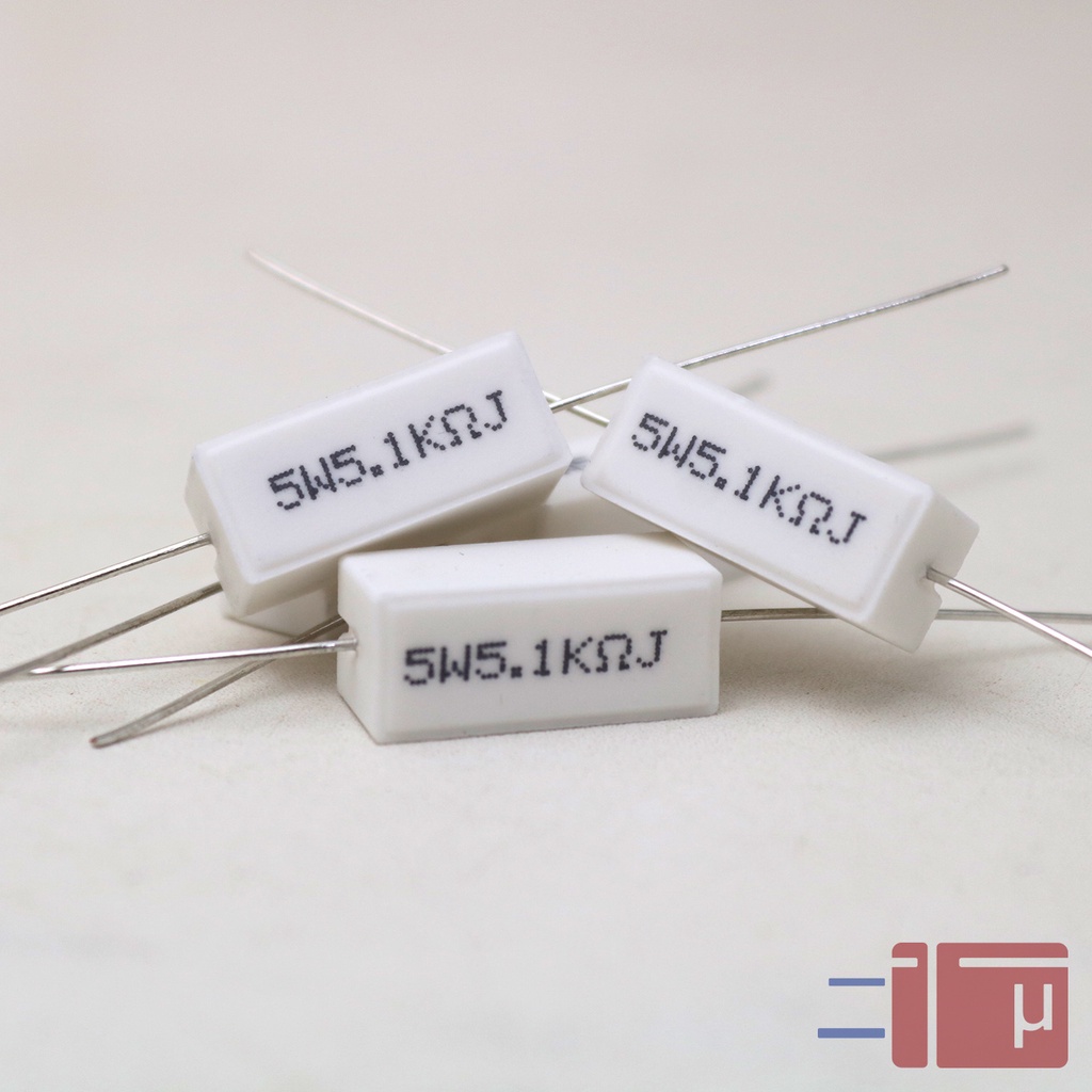 Resistor Kapur 5K1 5.1K 5W Taiwan Kaki Tembaga